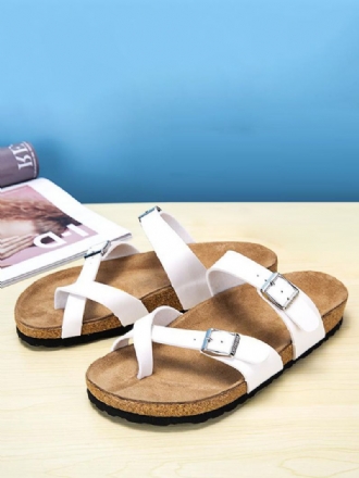 Herresandaler Slip-on Justerbar Strap Spenne Slippers Flat Sandaler