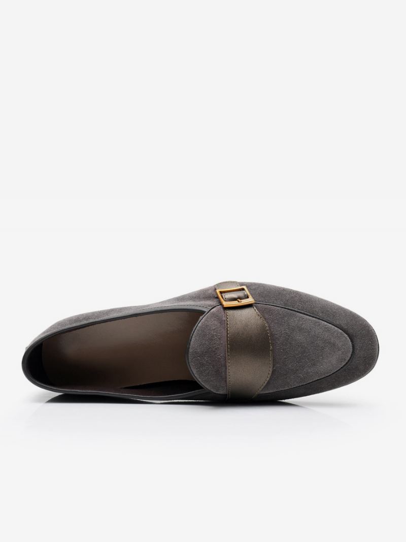 Menns Kuskinn Slip-on Loafer Prom Bryllupssko - Grå
