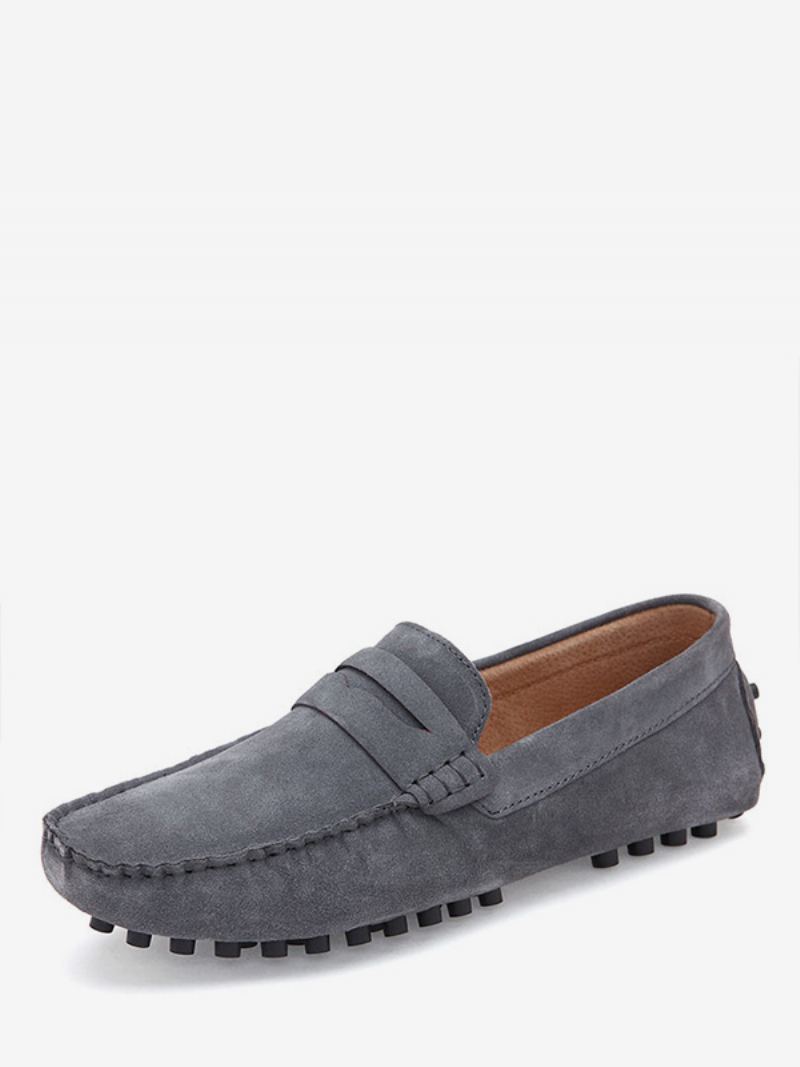 Menns Loafer Sko Slip-on Monk Strap Rund Toe Semsket Skinn