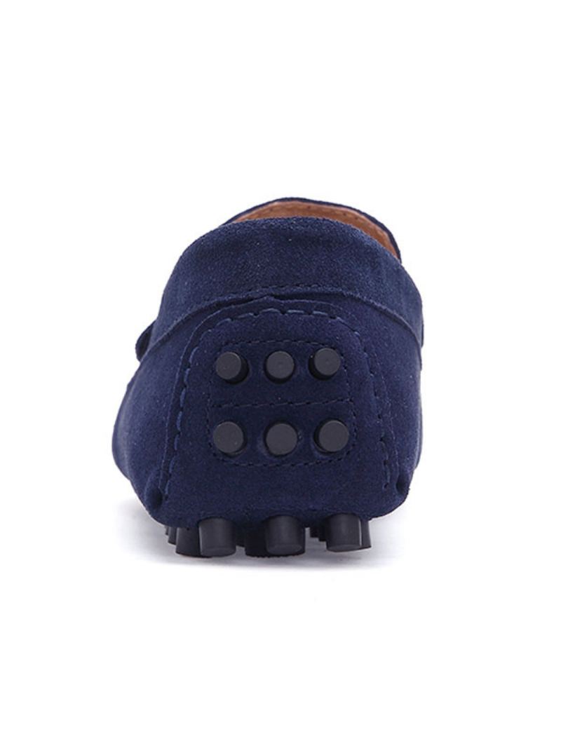 Menns Loafer Sko Slip-on Monk Strap Rund Toe Semsket Skinn - Blå