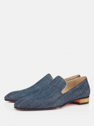 Menns Marineblå Denimkjole Loafers Prom Party Ball Bryllupssko