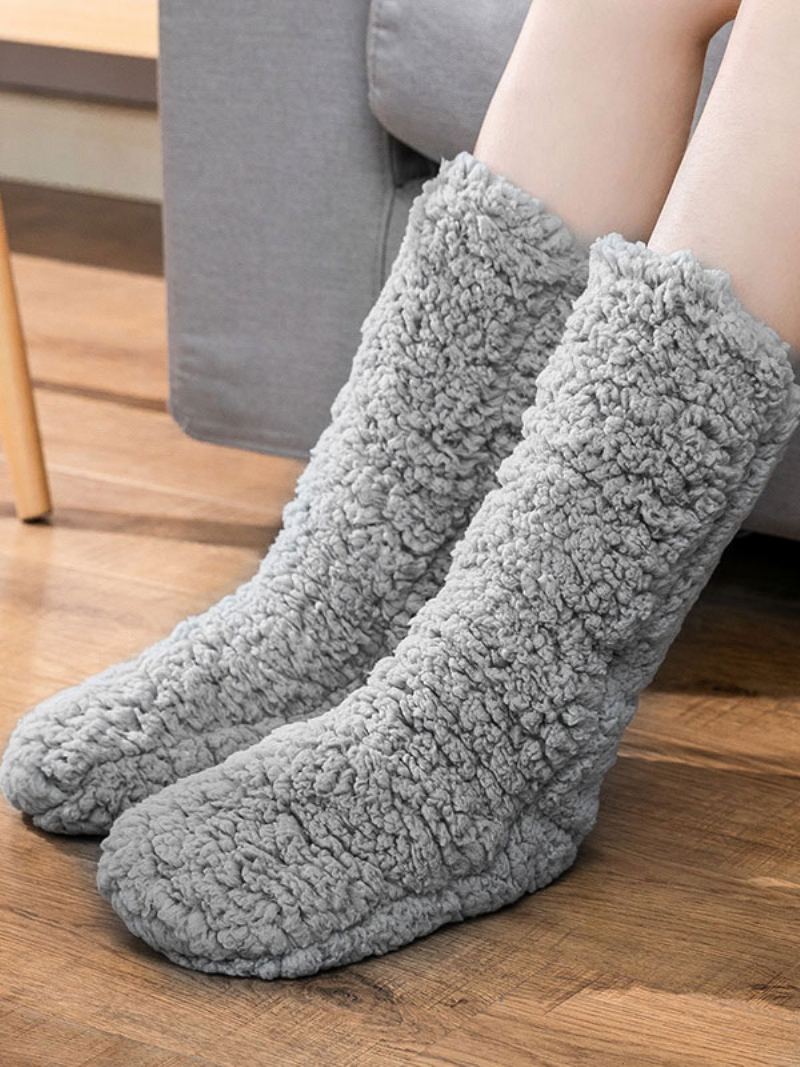 Svarte Sokker Høy Kvalitet Fluffy Knit Vinter Tykk Varm Koselig Fuzzy Calcetines Felpa Floor Invierno Damesokker