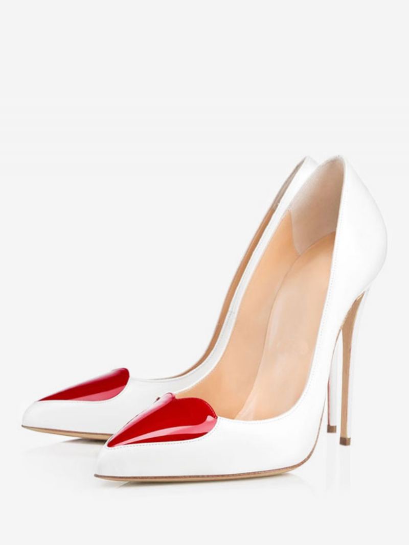 Høye Hæler For Kvinner Med Spiss Tå Stiletthæl Sexy Pumps I Svart - Hvit