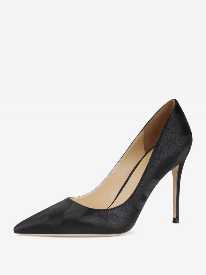 Kvinners Svarte Høye Hæler Artwork Spiss Toe Stiletto Heel Pumps