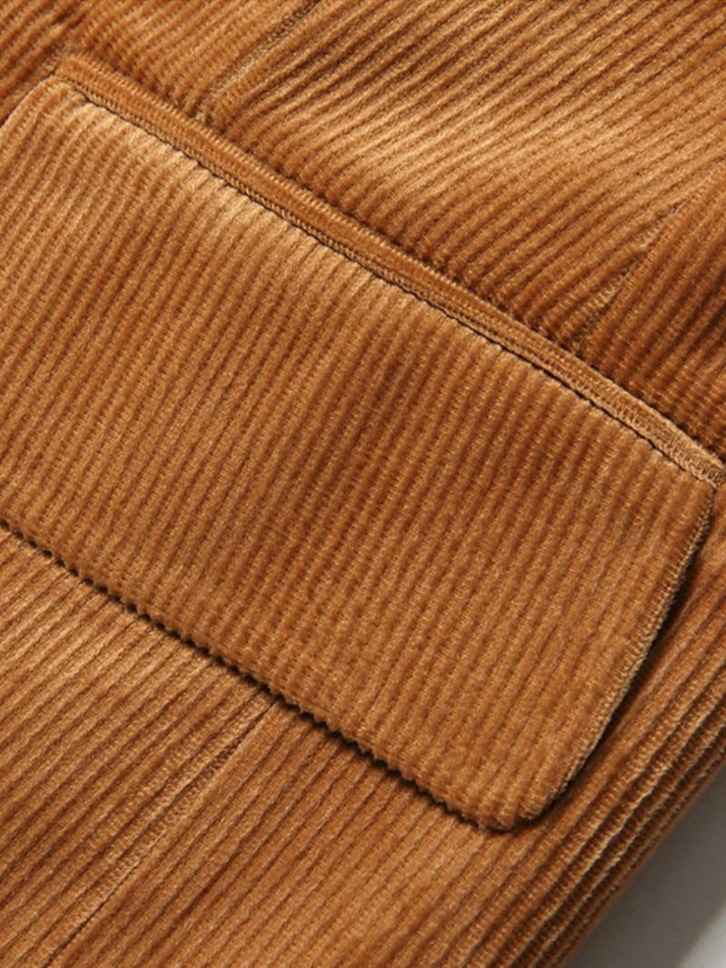 Dame Blazer Turndown Krage Langermet Knapper Kort Casual Blazere Koselig Aktiv Yttertøy - Khaki