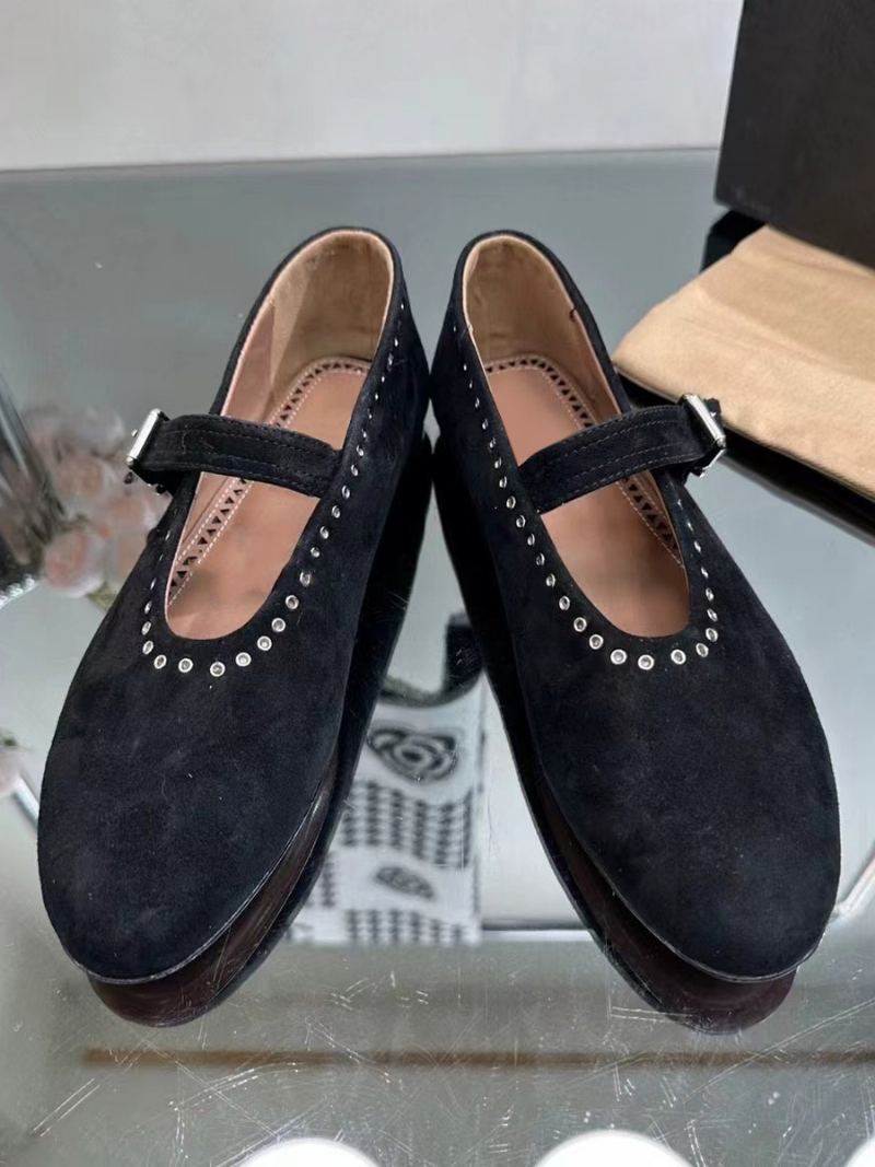 Ballerina Flats For Kvinner Sølv Rund Toe Mary Jane Sko - Sort