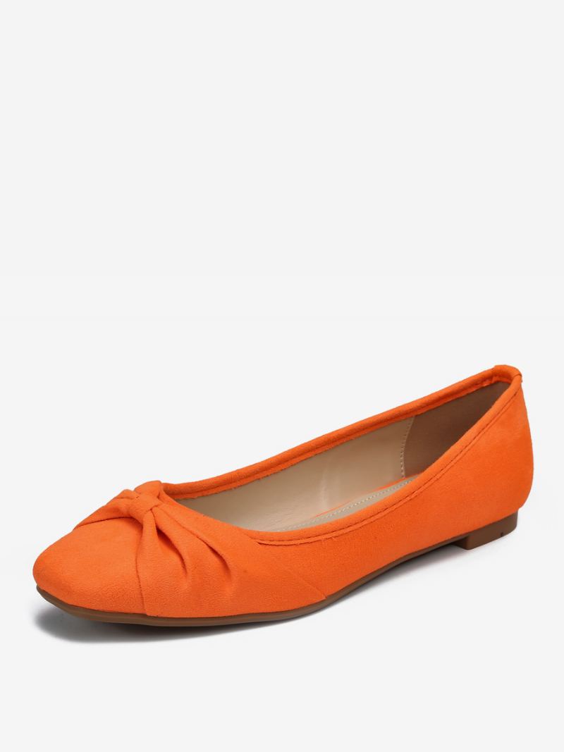 Kvinners Ballerina Flats Firkantet Toe Buer Elastisk Stoff Ballett
