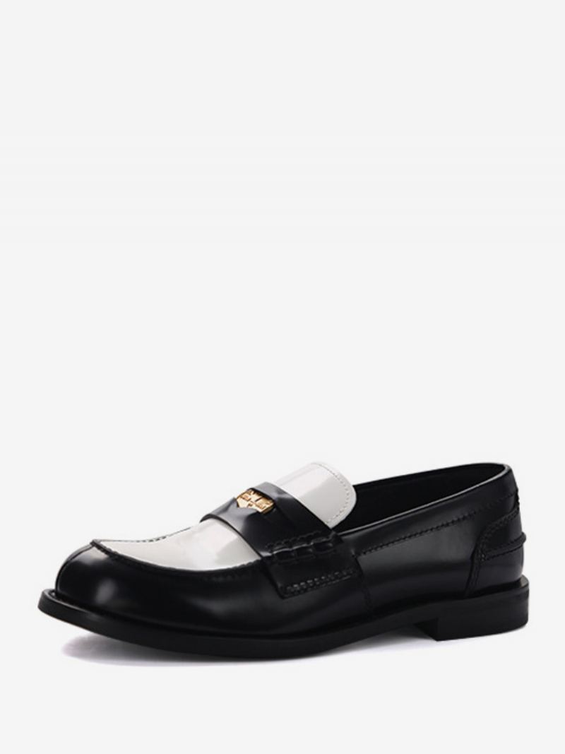 Penny Loafers For Kvinner Rund Tå Slip On Flate Sko