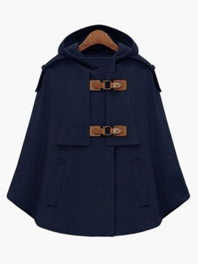 Kvinner Poncho Camel Stand Krage Knapper Cape Academic Yttertøy