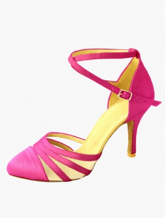 Ankelstropper For Kvinner Latin Dance Sandaler Satin Ballroom Sko