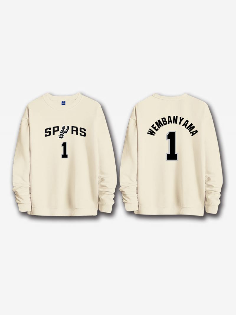 San Antonio Spurs Nummer 1 Wembanyama Genser For Menn - Beige