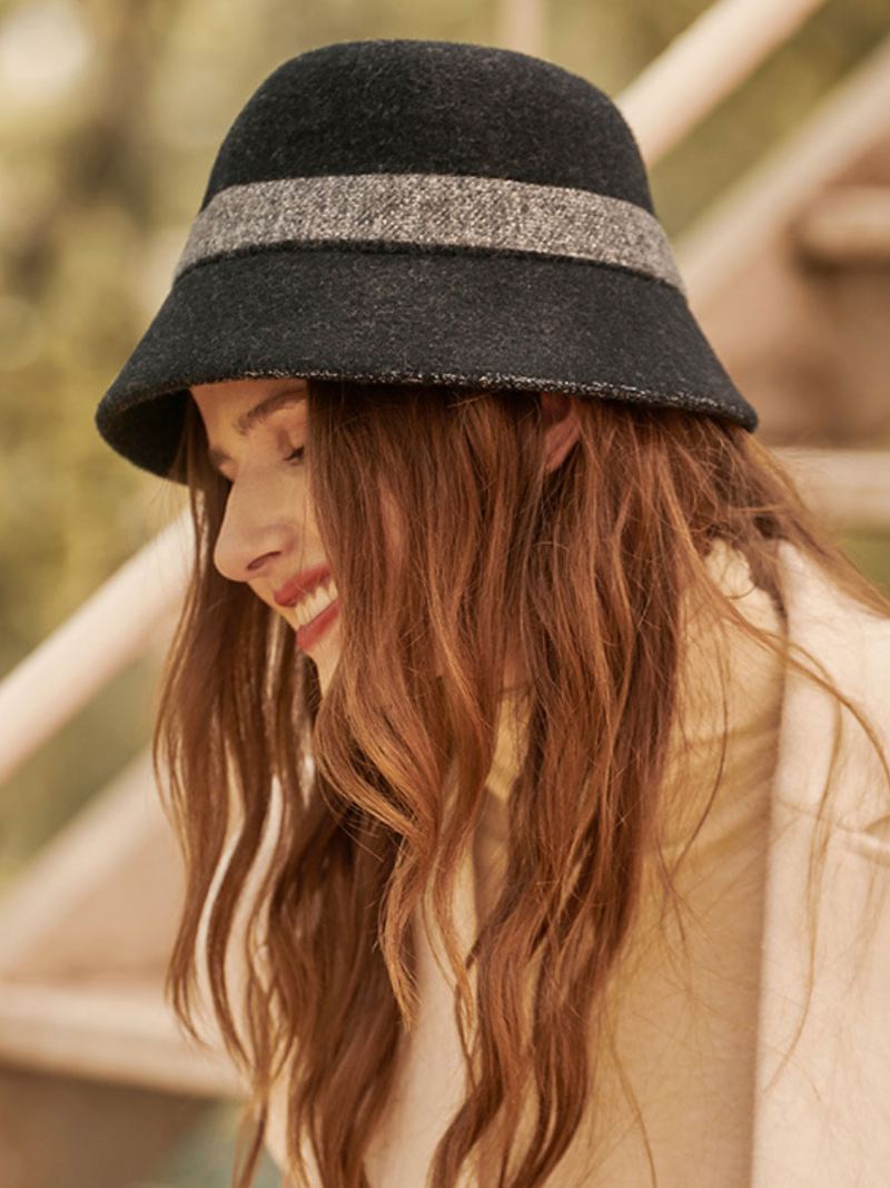 Damehatter Mote Plisserte Akrylfiber Khakihatter - Sort