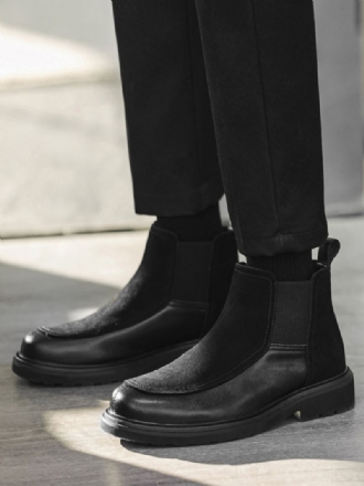Herrestøvler Chelsea Boots Svart Semsket Skinn Lukket Tå